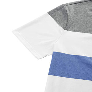 Nouveau col rond conception de logo personnalisé hommes plaine bloc de couleur coton T-shirt respirant chemises pour hommes vêtements de plein air sport décontracté - Product Image 3