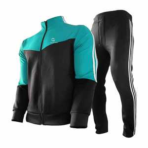 Chándal con cremallera para hombre, cómodo, 100% de poliéster, patrón sólido, conjunto de fabricación profesional, transpirable - Product Image 6