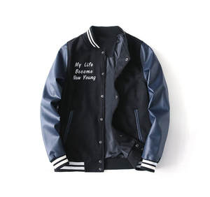 Customized Logo Unisex Winter <b>Jacket</b> New Fashion Slim Fit Varsity Design Stand Front Wholesale Woolen Fabric <b>Waterproof</b> - Product Image 3
