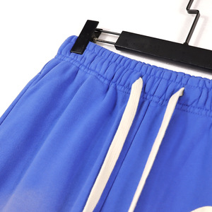 Pantalons empilés pour hommes Pantalons de survêtement évasés 100% coton éponge brut à bord coupé et délavés à l'acide - Product Image 5