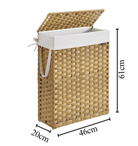 Superventas 2024 Natural tejido a mano redondo PP plástico ratán Vintage multifunción cesta tapa Liner solución de almacenamiento ecológica - Product Image 2