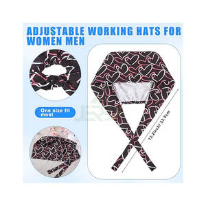 Casquettes d'infirmière unisexes, casquettes de travail pour infirmières, bouton intégré, bandeau anti-transpiration, chapeaux de travail ajustables et élastiques, confortables, broderie 3D - Product Image 4