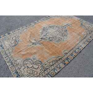 Tapis turc 5,6 x 8,8 pieds, grand tapis vintage, tapis en laine brun ombré - Product Image 1