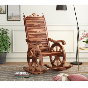 Style de luxe icône Desi bois concepteur indien fabriqué à la main solide chaise berçante inclinable luxe accoudoir en bois inclinable pas cher - Product Image 4