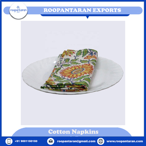 Ấn Độ surajmukhi Canary mở tay khối in bông vải bảng Khăn ăn thêu để bán với giá thấp nhất - Product Image 2