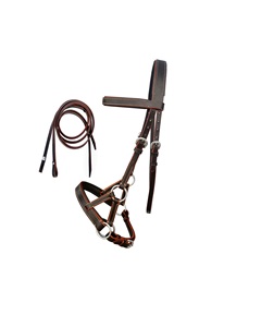 Brida de cuero de caballo hecha a mano de primera calidad al por mayor con riendas, tachuela ecuestre cómoda y duradera para entrenamiento de equitación - Product Image 2