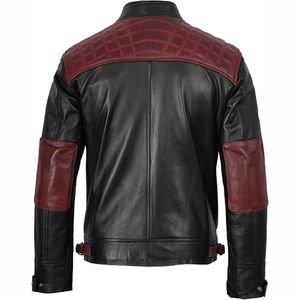 Premium Quality 2025 100% Cowhide Slim Fashion Biker Jacket Unisex <b>Genuine</b> Leather Stand Collar Front Logo XL Size for Winter - Product Image 3