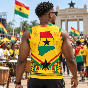 Camisetas Personalizadas para el 70.º Aniversario de la Independencia de Ghana 2027, Sublimadas, sin Mangas, Recuerdo de Celebración - Product Image 2