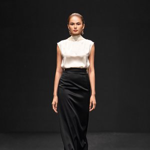 Offre Spéciale femme chemise YANNE soie sans manches BLOUSE sans manches Mison Satin mode vêtements pour femmes Logo personnalisé prêt à expédier - Product Image 2