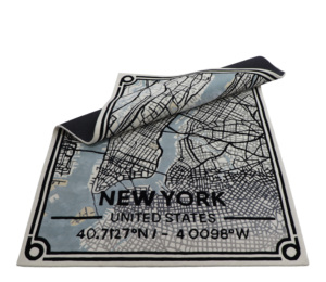 Tapis de carte de la ville de New York écologique en laine 100% touffeté à la main de qualité supérieure Design urbain moderne personnalisable pour la décoration intérieure - Product Image 6