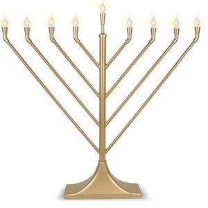 Candelabro tradicional en ángulo en forma de V Menorah Hanukkah, decoraciones religiosas de Janucá para celebraciones de cumpleaños Hanukkah - Product Image 1