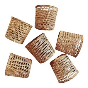 แก้วสานที่ใส่แก้วน้ำลายดอกไม้แจกันหวายแบบชนบทที่วางขวดแก้วหวายสำหรับตกแต่งบ้าน - Product Image 2