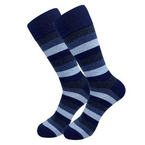 Chaussettes habillées pour hommes rayées, grande taille, coton peigné de haute qualité, chaussettes de style décontracté, respirantes, pour hommes - Product Image 2