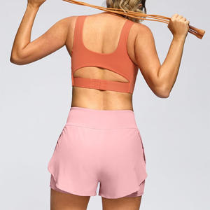Breathable summer 2 in 1 <b>shorts</b> <b>for</b> <b>women</b> customizable fitness activewear quick dry with inner layer OEM ODM production - Product Image 3