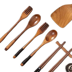 Natural Sustainable <b>Wooden</b> Utensils Dinner Ware <b>Set</b> Produced By Vietnam Manufacturer Wholesale - Product Image 1