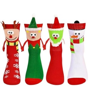 Chaussettes de Noël 3D Vêtements d'hiver pour enfants Chaussettes de vacances chaudes de conception de dessin animé adulte ODM JZVINA Usine de chaussettes du Vietnam - Product Image 1
