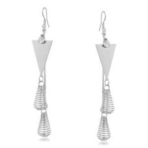 ต่างหูทรงหยดน้ำชุบทอง14K แบบห้อยหินสีเงินพร้อมรูปหัวใจสำหรับงานแต่งงานและงานปาร์ตี้-รุ่น1310623 - Product Image 1