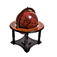 Globe terrestre de 8 3/4 pouces, style vintage, en bois peint, fait main, sur pied, décoratif, pour la maison, le bureau, le bureau à domicile, la bibliothèque