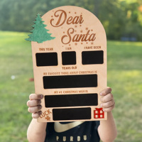Tableau des vœux de Noël en chocolat pour baby shower, en bois réutilisable, pour enfants, avec inscription « Chère Père Noël », plaque festive 20x25cm, décoration de Noël