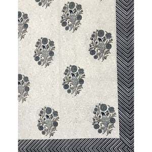 Parure de lit double en coton imprimé à la main motif floral classique avec taies d'oreiller, 100% coton écologique, draps à coutures classiques pour la maison - Product Image 2