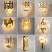Lampu dinding Eropa mewah Modern lampu akrilik perlengkapan lampu dinding Prancis