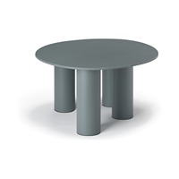 Table basse ronde avec pieds en métal peint et plateau en stratifié, pour intérieur et extérieur, fabriquée en Italie