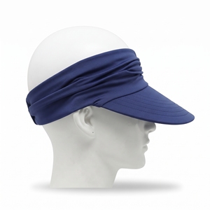 Gorra de Sol Unisex con Visera Azul Marino a Rayas, Corona Plegada, Ala Plana, para Playa, Verano, Ajustable, Venta al Por Mayor para Adultos - Product Image 4