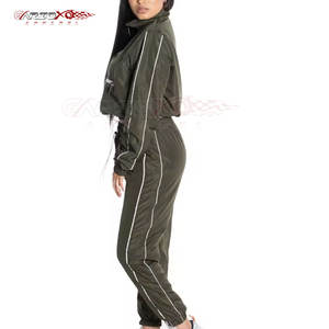 ชุดกันลมน้ำหนักเบาสำหรับผู้หญิงพร้อมแจ็กเก็ตซิปเต็มตัวและกางเกงเข้าชุดกันลมใส่สบาย - Product Image 5