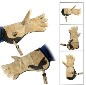 Gants de chasse à la fauconnerie Nouveau design Gants de fauconnerie pour la manipulation des oiseaux Gants de fauconnerie longs et longs en cuir de haute qualité à double couche - Product Image 4