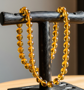 Piedra de citrino Natural de 18 pulgadas para mujer, Plata tibetana con cuentas, cerradura chapada en rodio 925, diseño anudado a mano, joyería de moda - Product Image 4