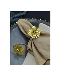 Rond de serviette unique en métal doré pour décoration de table de luxe, banquet de mariage et occasion festive - Product Image 5