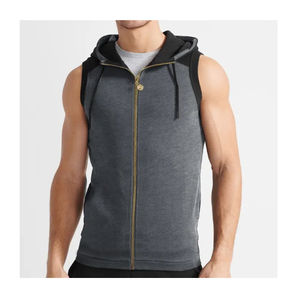 Pakistan Manufacturer Men Fitness Sleeveless <b>Gym</b> <b>Hoodies</b> with Custom Logo for Sale - Product Image 1