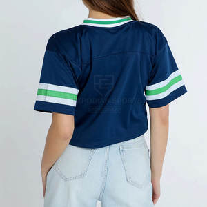 Top Corto de Fútbol Americano para Mujer, Diseño Nuevo 2025, Superventas, Ecológico, Transpirable, Manga Corta, Colores y Tallas Personalizables con Logotipo - Product Image 2