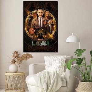 Tom Hiddleston's Loki <b>Poster</b> Modern Design Canvas Material with Black <b>Frame</b> for Wall Use - Product Image 1