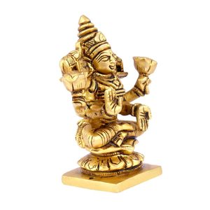 Đồng thau gaj laxmi mata tượng 3.8 H x 1.6 W x 2.5 L inch nhà văn phòng trang trí mục Maha <span class=keywords><strong>lakshmi</strong></span> <span class=keywords><strong>maa</strong></span> murti thần tượng 350 kim loại thủ công mỹ nghệ - Product Image 2