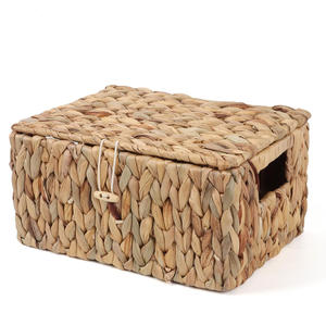 Excellent quality braided box water hyacinth <b>storage</b> <b>boxes</b> decorative <b>kitchen</b> pantry containers - Product Image 6