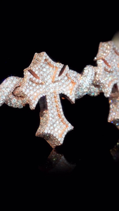 Bracelet à maillons en croix glacé de 6 pouces, VVS1 Moissanite, bijoux de luxe Hip Hop - Product Image 4