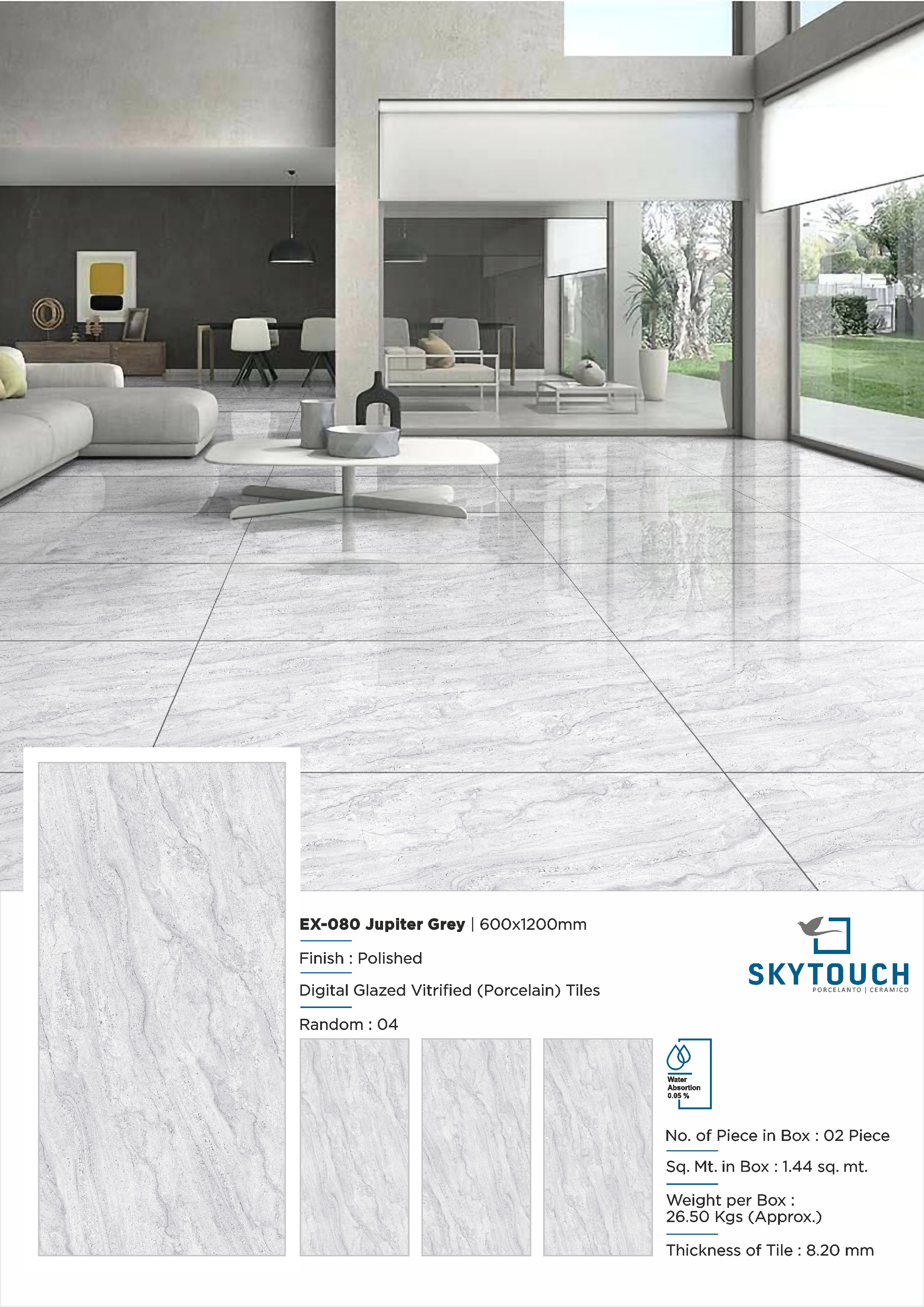 Snow White Marble Look Porcelain Onyx Floor Tiles 60x60