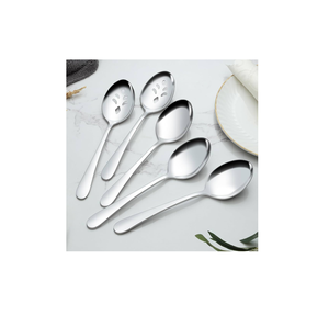 Cuchara para servir de acero inoxidable artesanal de la mejor calidad, cuchara creativa de acero inoxidable para Hotel sostenible con mango largo - Product Image 5