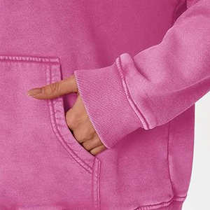 Ligero mejor venta en línea mujeres ácido lavado sudaderas Streetwear logotipo personalizado manga larga Sudadera con capucha para las mujeres - Product Image 4