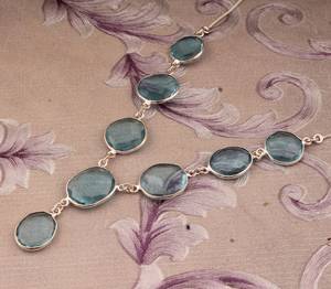 Élégant collier en argent sterling avec quartz bleu fait à la main pendentif en pierres précieuses naturelles cadeau de bijoux pour elle - Product Image 2