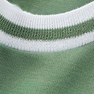 Survêtements d'été de bonne qualité T-shirt à manches courtes pour hommes Shorts ensembles pour hommes tissu tricoté décontracté 100% coton rayé Design OEM - Product Image 4