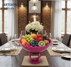 Tazón para Servir Hecho a Mano con Aspecto de Mármol de Resina, Ecológico y de Grado Alimenticio, con Color Personalizable y Decoración para Fiestas - Product Image 3