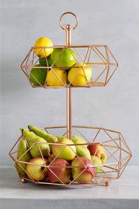 Panier à fruits en métal noir pour comptoir de cuisine, offrant un look moderne et une solution de rangement fonctionnelle - Product Image 4
