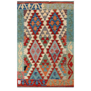 Alfombra Kilim de Maimana, Afganistán, 149 x 98 cm, Textil para el Hogar, Alfombra Afgana Tradicional Hecha a Mano - Product Image 1