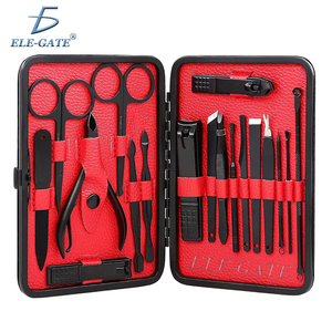 Kit Professionale 24-in-1 per Manicure e Pedicure, Set Ago per Acne, 16 Accessori, Logo Personalizzabile, Portatile, Fai-da-te, Acciaio Inossidabile, Scatola in Plastica - Product Image 1