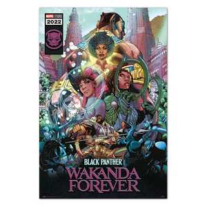 Póster de cómic de Marvel Black Panther Wakanda Forever, estilo colgante, impresión digital, material de poliéster para decoración - Product Image 1