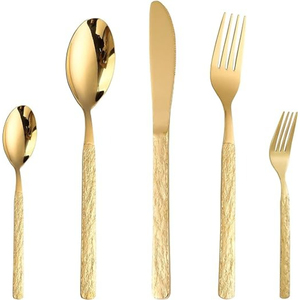 Cubiertos de plata forjados a mano directos de fábrica de la India, juego de cubiertos de acero inoxidable para utensilios de cocina para el hogar - Product Image 2