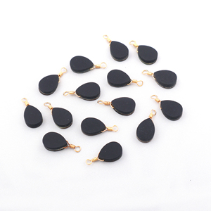 Conector de Concha de Abulón Natural en Forma de Pera, Hecho a Mano, Envuelto en Alambre, Chapado en Oro, Conector de Colgante de un Solo Anillo, Suministros para Manualidades - Product Image 3