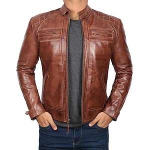 Leather <b>Jacket</b> Real Lambskin <b>Motorcycle</b> <b>Jacket</b> <b>for</b> <b>Men</b> Wholesale Zip Opening <b>Mens</b> Fashion Jaket Side Pockets BY HI 2026 - Product Image 1